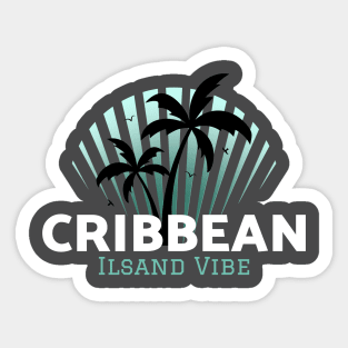 Caribbean island vibe palm tree Sticker